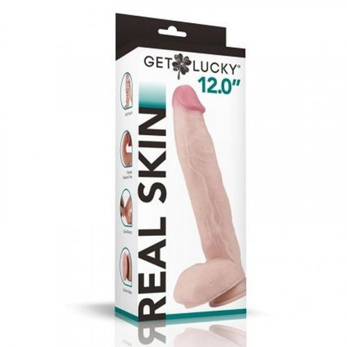 Real Skin 12” Dual Layer Dildo - Beige