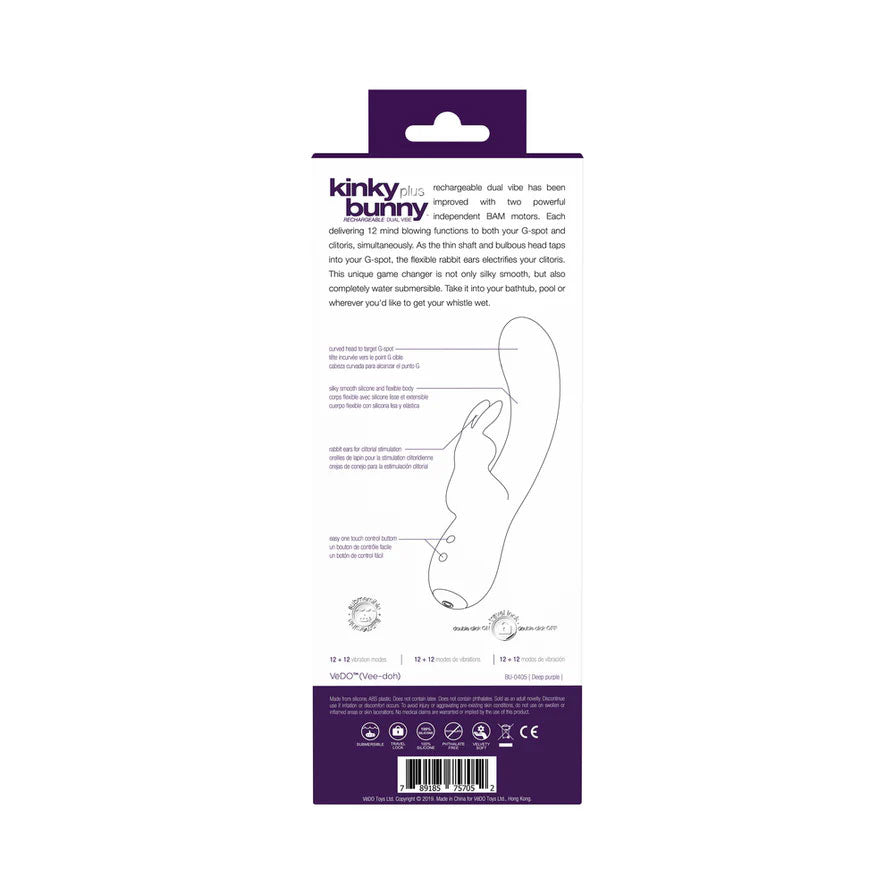 Kinky Bunny Plus Rechargeable Rabbit - Purple