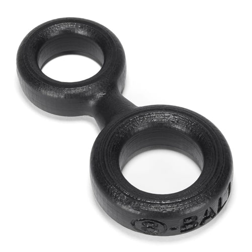 8-Ball Cockring With Attached Ball Ring Oxballs - Black