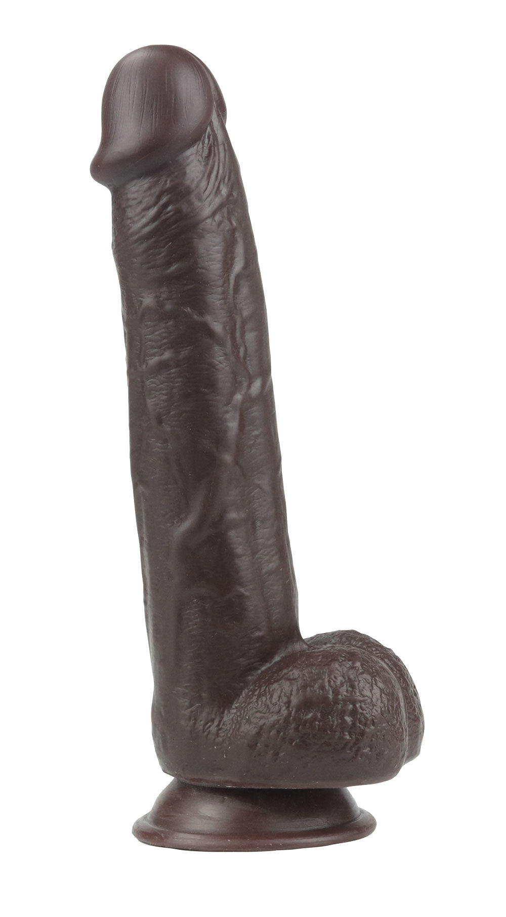 Real Skin 9" Dual Layer Dildo - Dark Brown