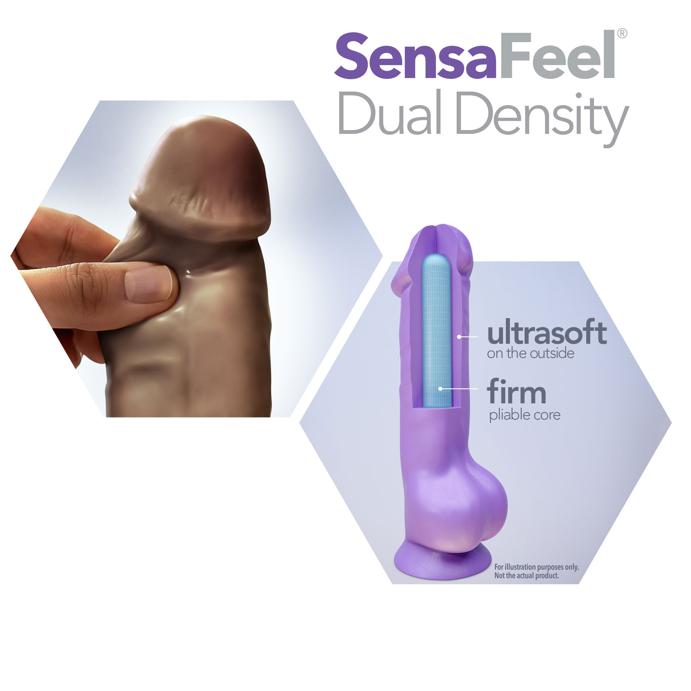 Au Natural - 9 Inch Dildo With Suction Cup - Chocolate