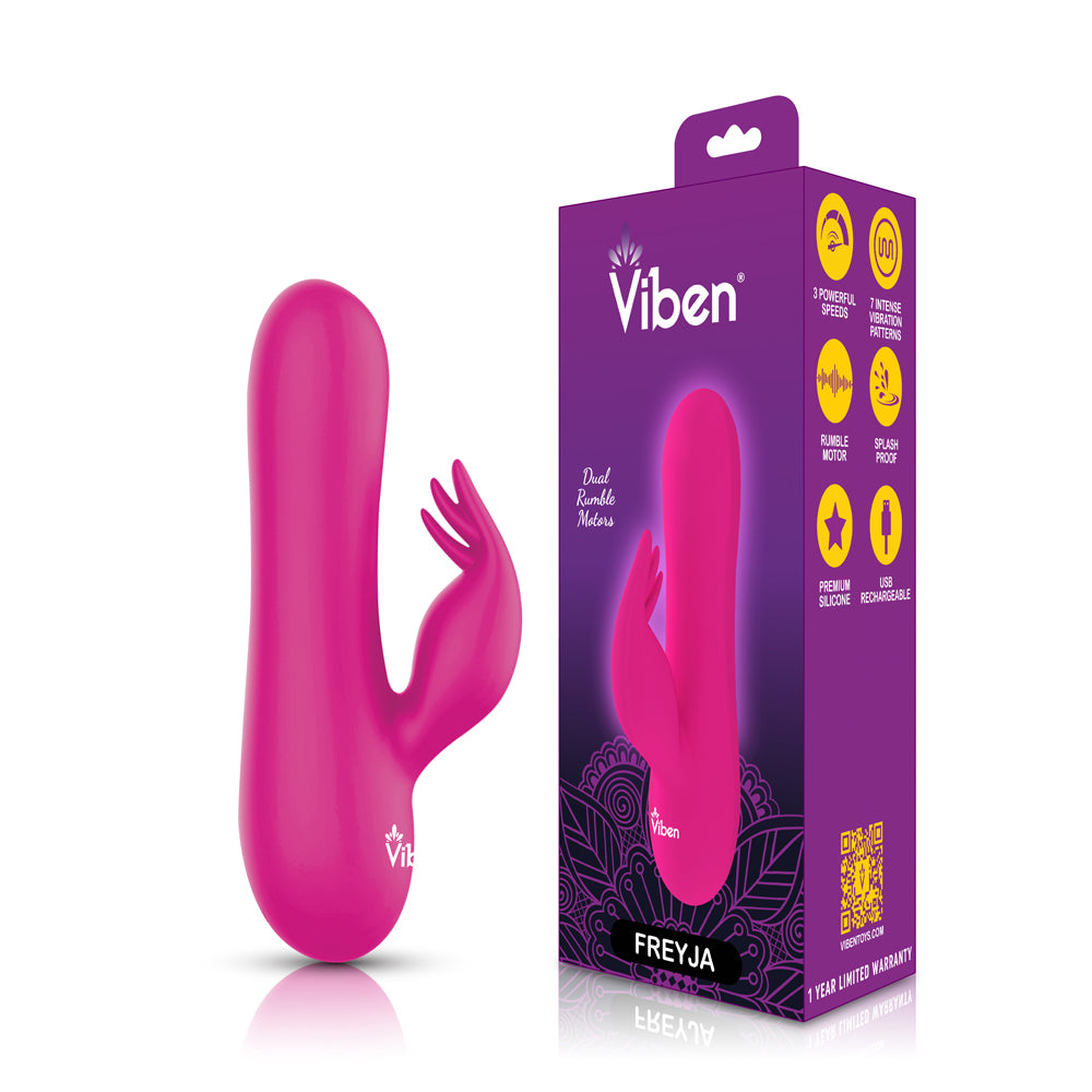 Freyja Mini Triple Ticklers Rabbit Vibe - Hot Pink