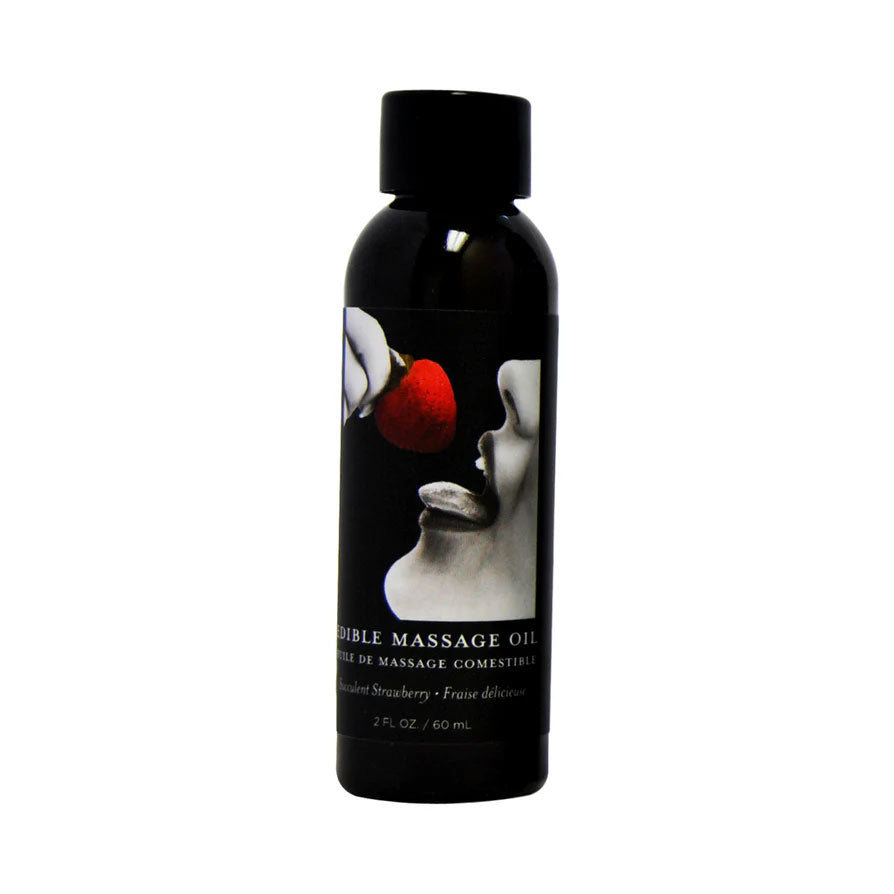 Edible Massage Oil Gift Set Box - 2 Fl. Oz. Bottles - Strawberry, Watermelon, Vanilla
