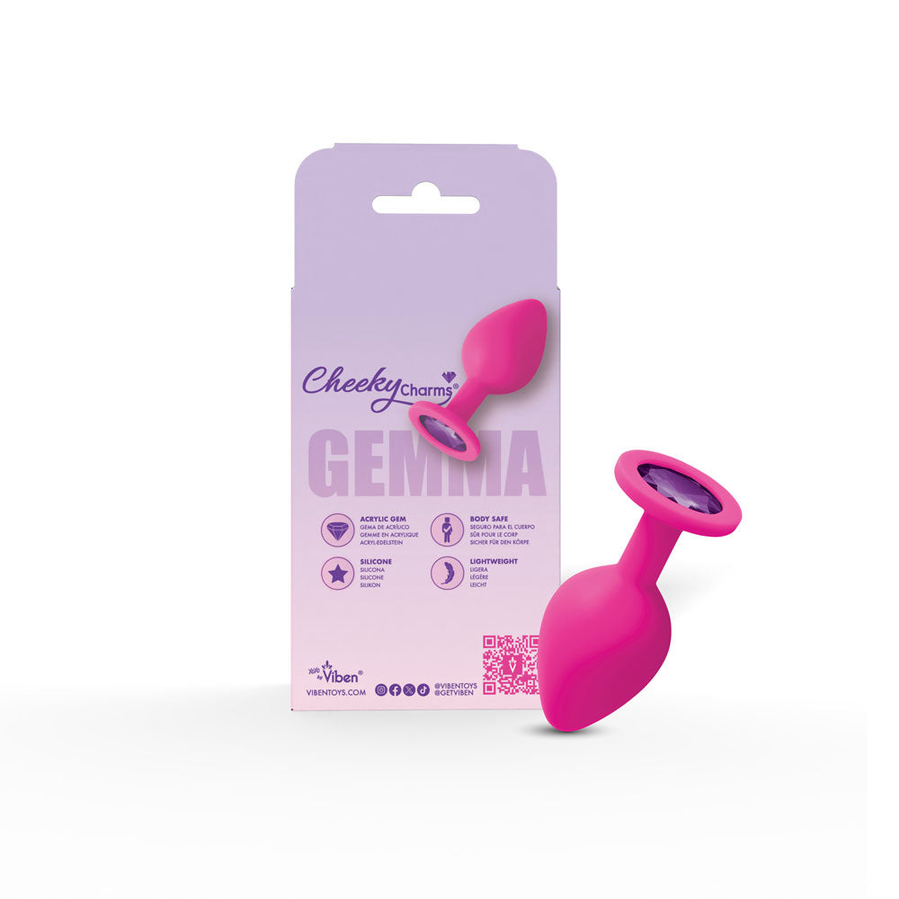 Gemma Purple Gem Pink Silicone Plug - Medium