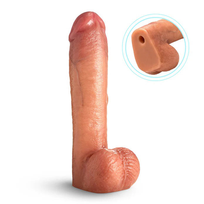 12" Cock Lock Dildo With Balls - Light