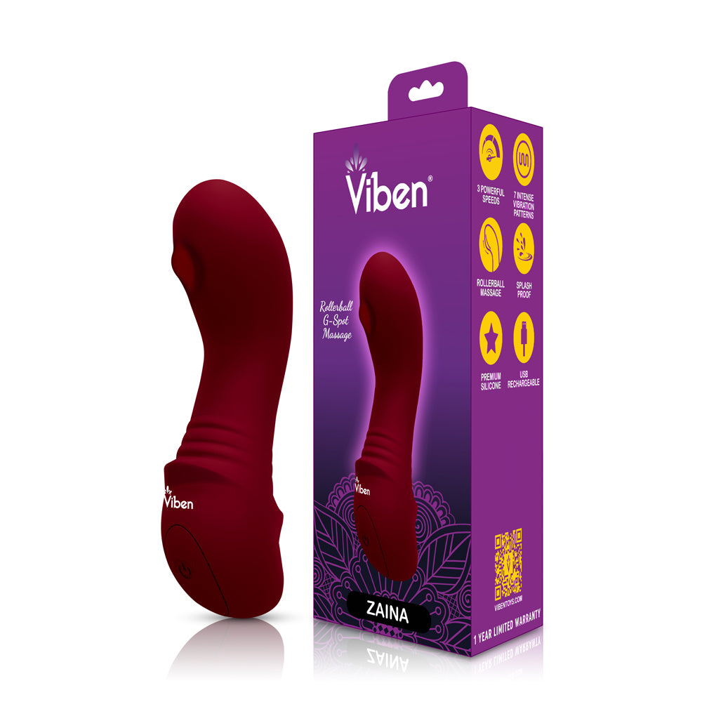 Zaina Mini Rollerball G-Spot Vibe - Ruby