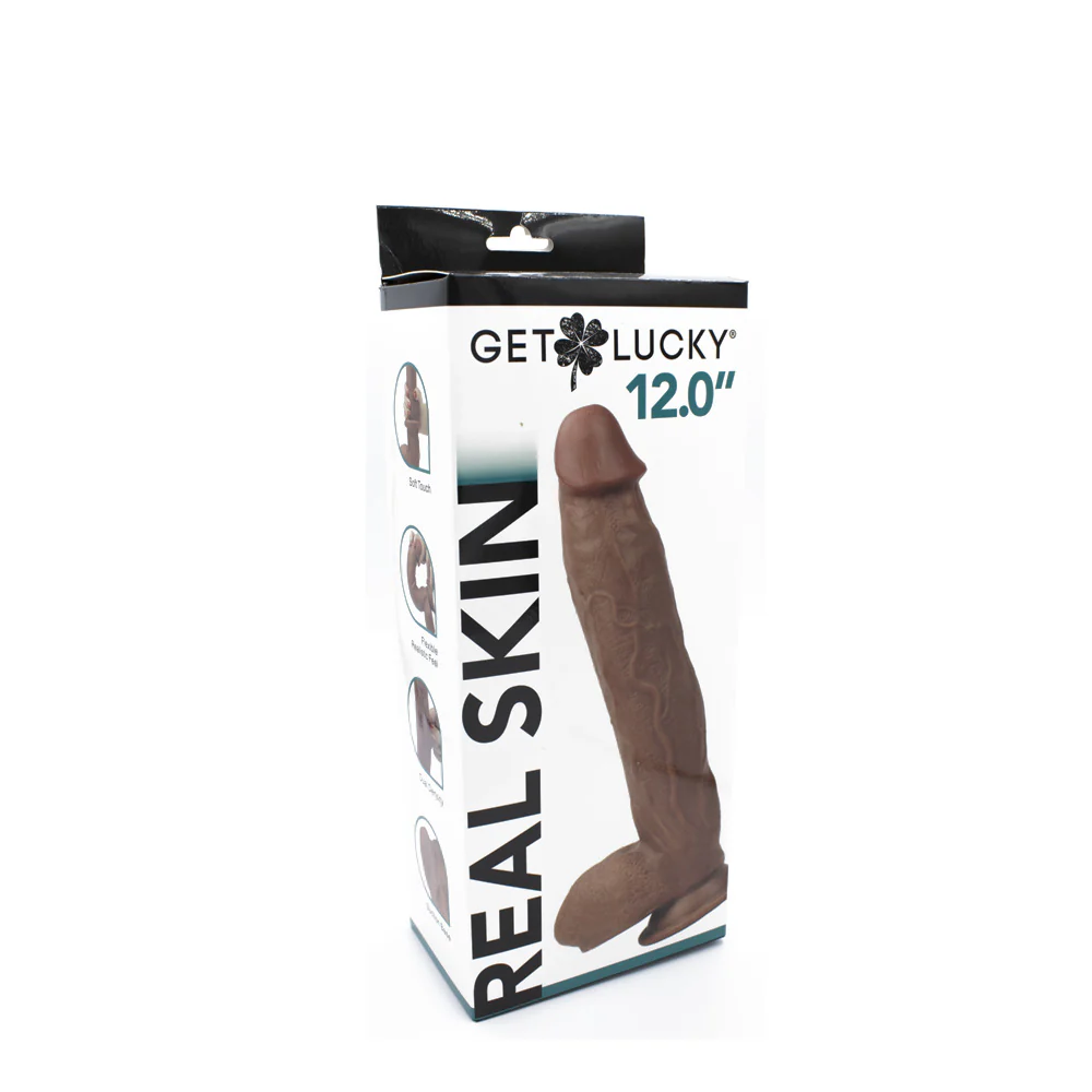 Real Skin 12” Dual Layer Dildo - Light Brown