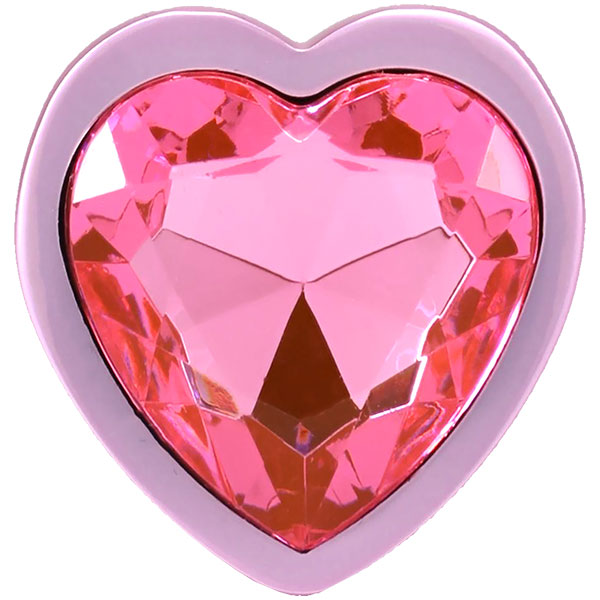 Booty Bling Metal Heart Plug - Small - Pink