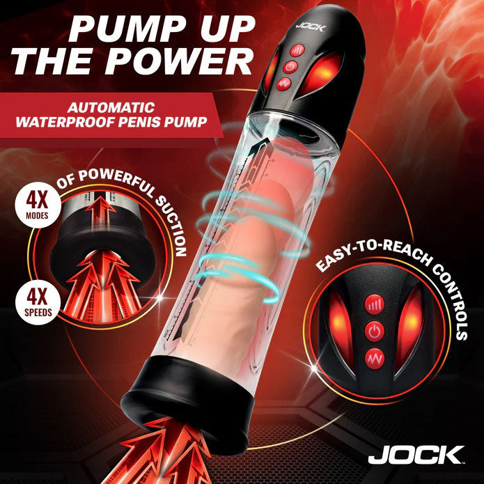Power Up Automatic Waterproof Penis Pump - Clear