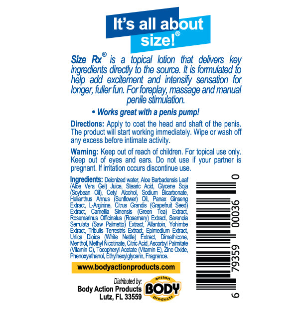 Size Rx Male Enhancement Formula 2 Oz