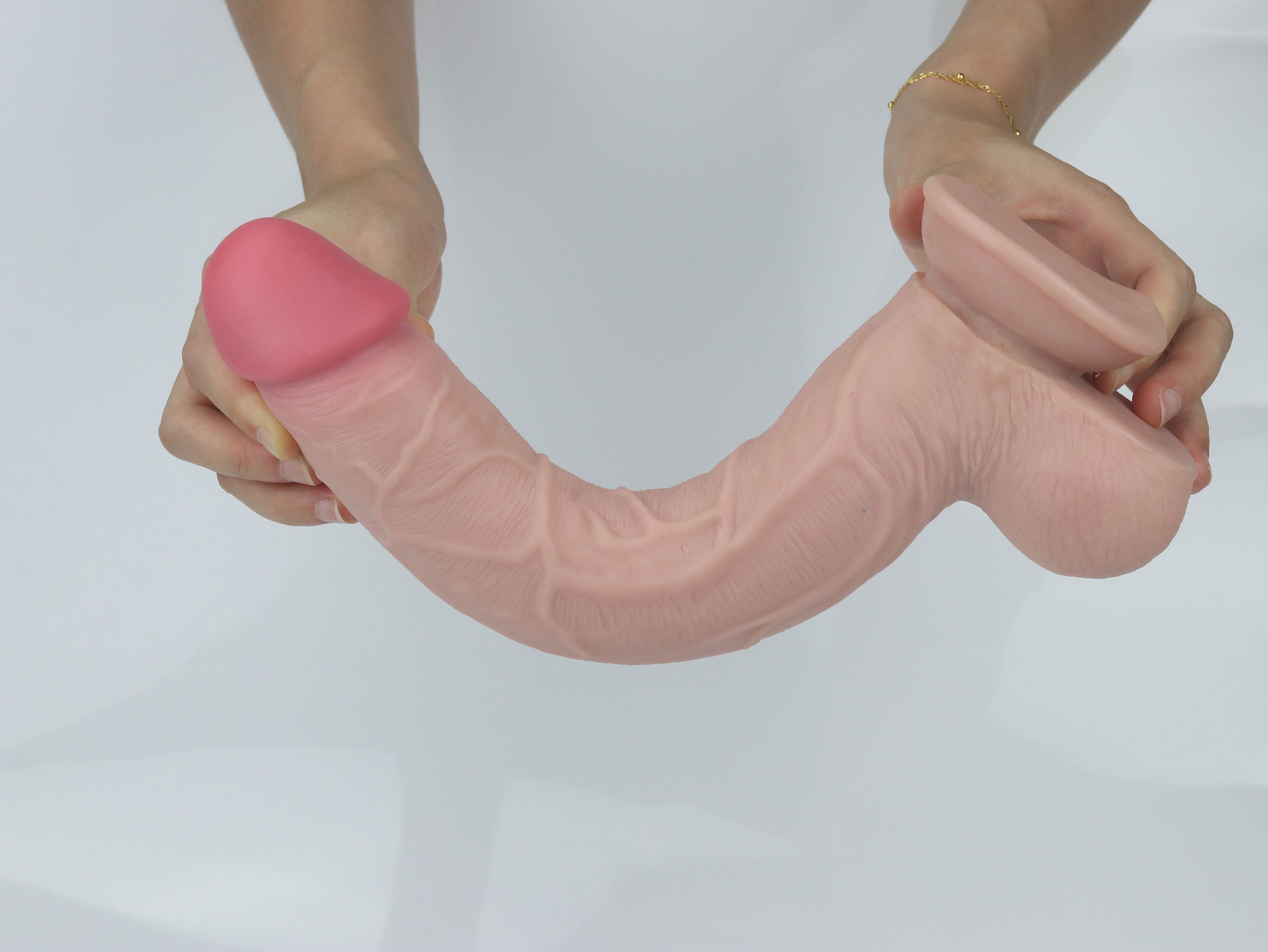 Real Skin 11” Dual Layer Dildo - Beige