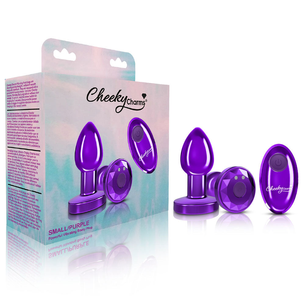 Vibrating Purple Metal Remote Plug - Small