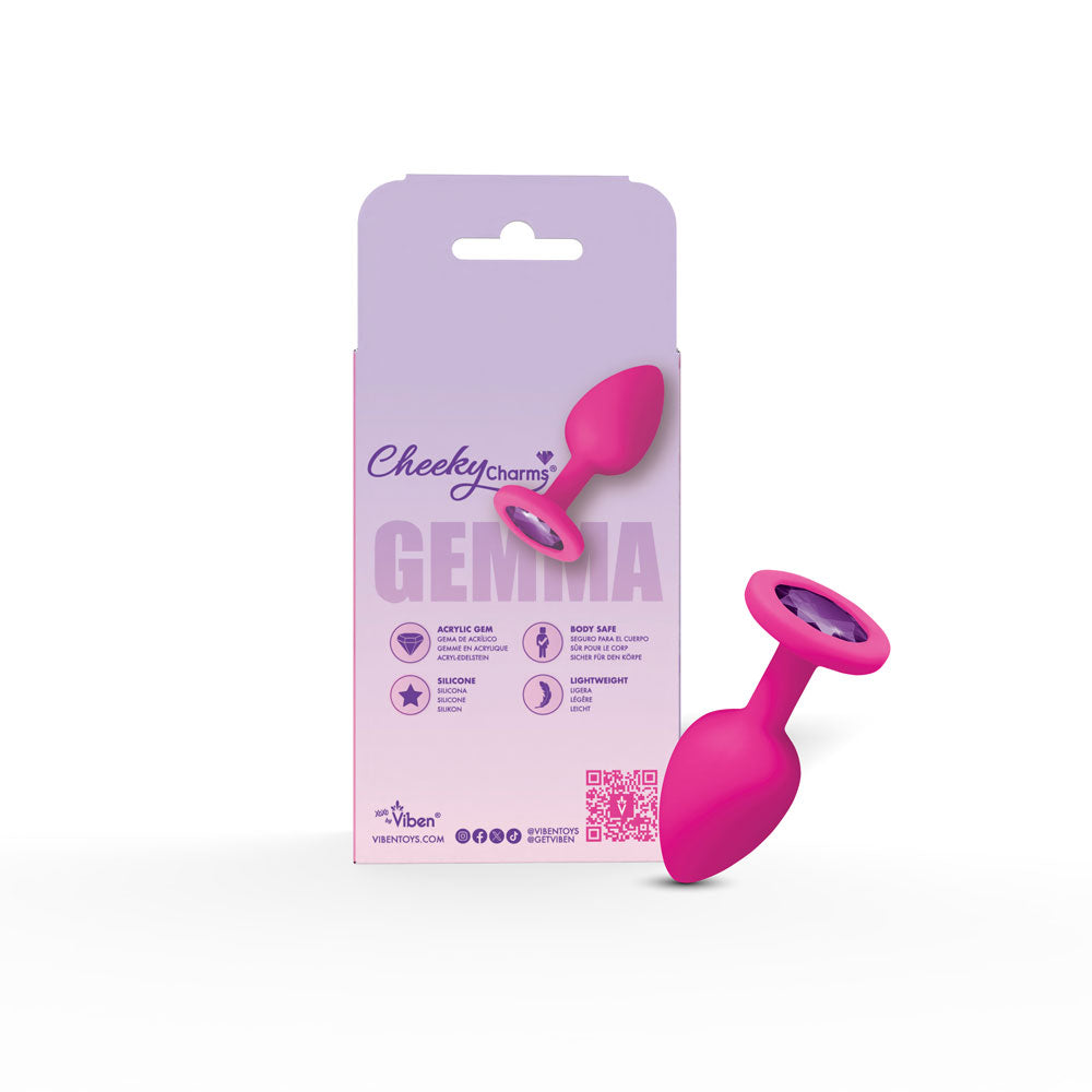 Gemma Purple Gem Pink Silicone Plug - Small