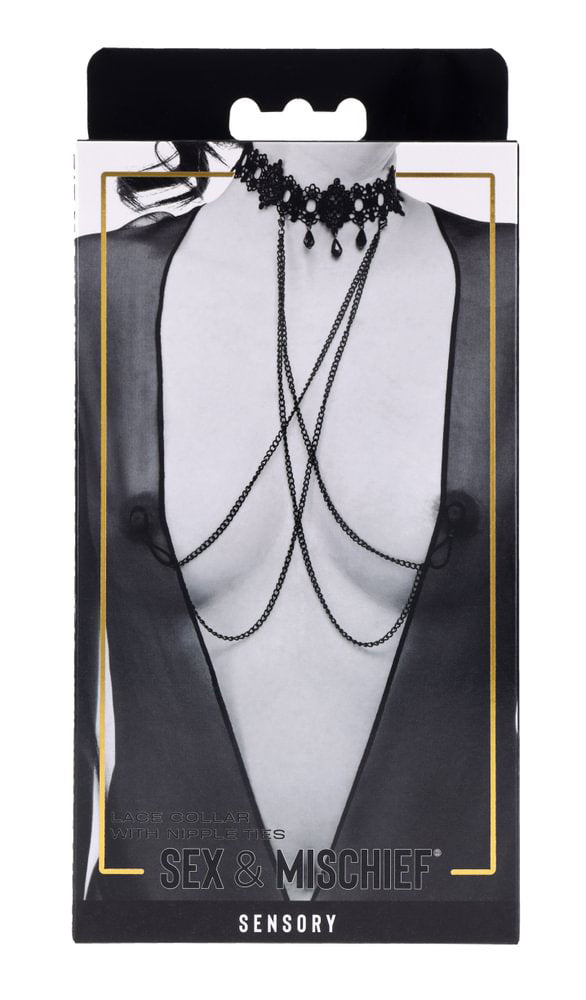 Lace Collar With Nipple Ties