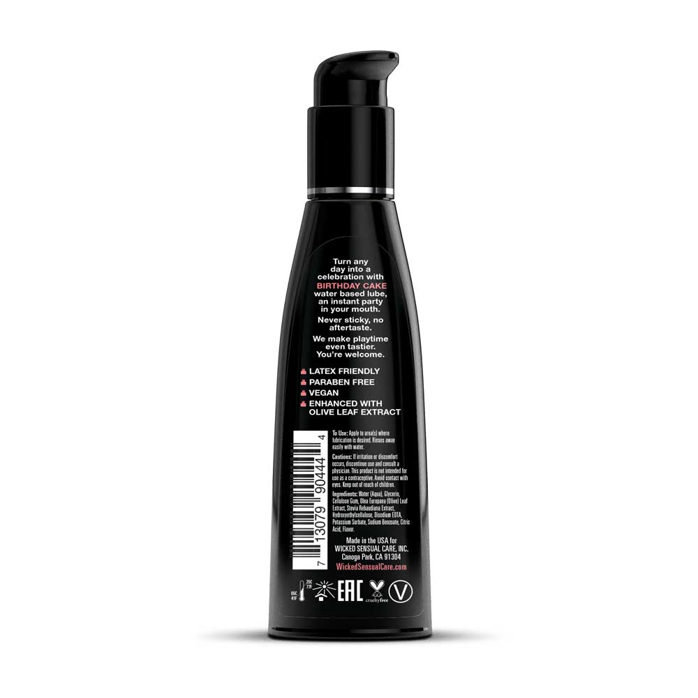 Aqua Birthday Cake Flavored Water Based Intimate Lubricant 4 Fl. Oz.