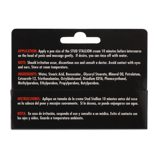 Stud Stallion - Prolong Cream for Men - 0.5 Oz. Tube - Boxed