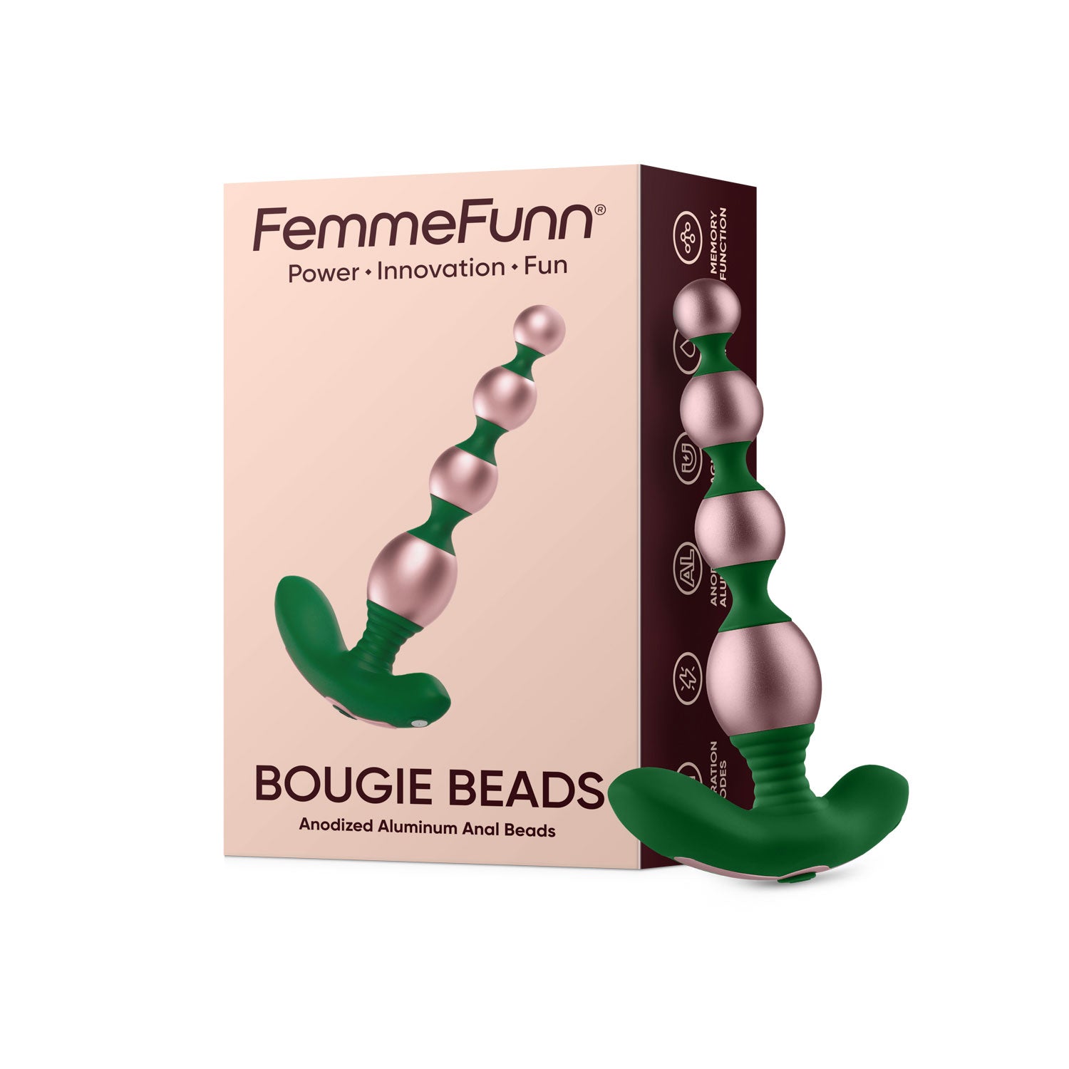 Bougie Beads Anodized Aluminum Anal Beads - Rose Gold
