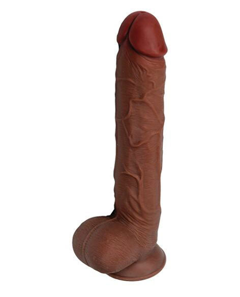 Real Skin 11” Dual Layer Dildo - Light Brown