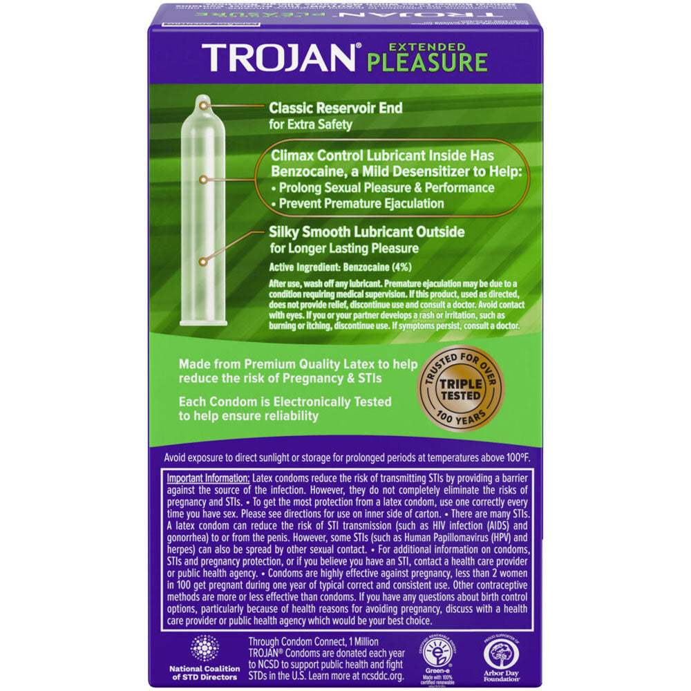 Trojan Pleasures Extended Pleasure - 12 Pack