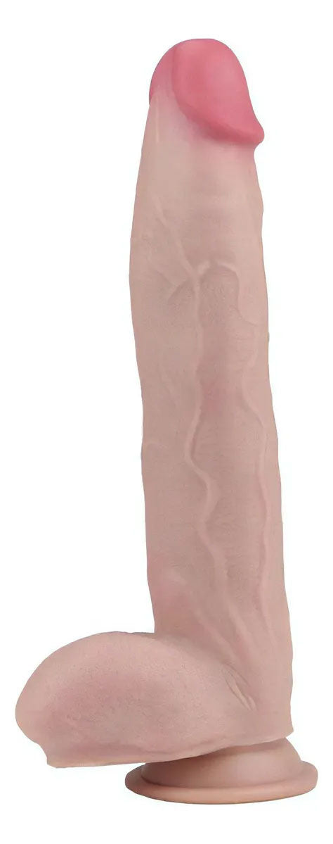 Real Skin 12” Dual Layer Dildo - Beige