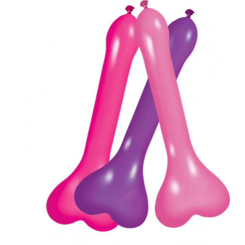 Pecker Balloons Assorted Colors 6 Pc Box