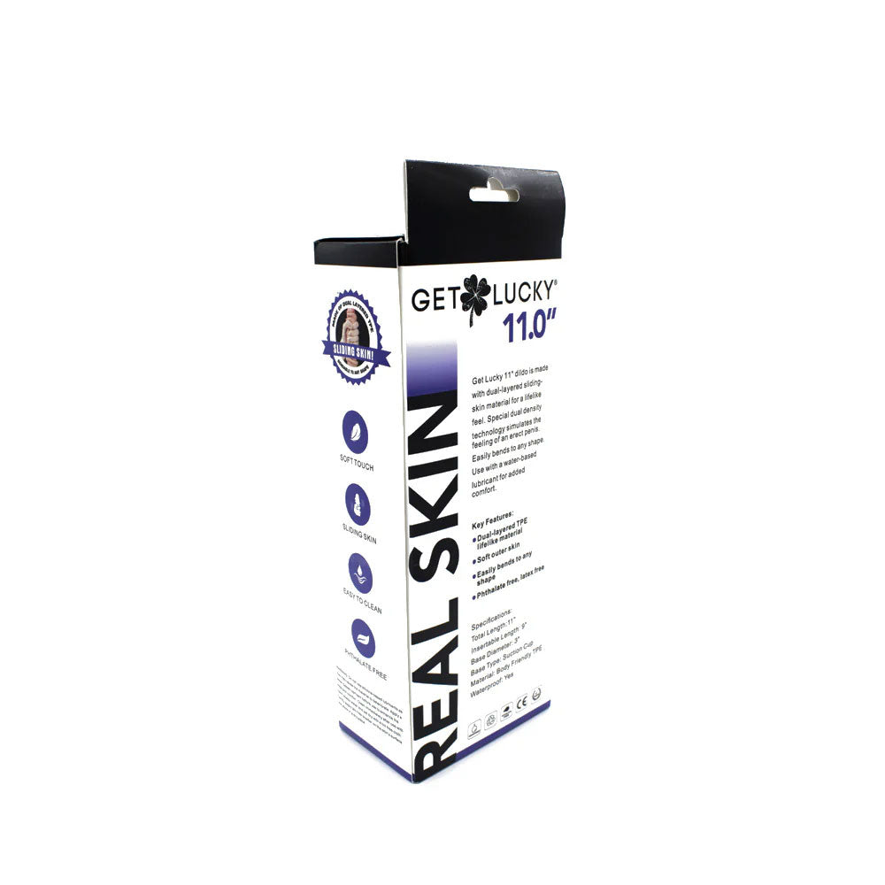 Real Skin 11” Dual Layer Dildo - Beige