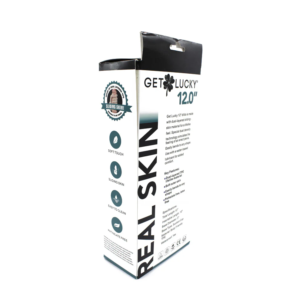 Real Skin 12” Dual Layer Dildo - Beige