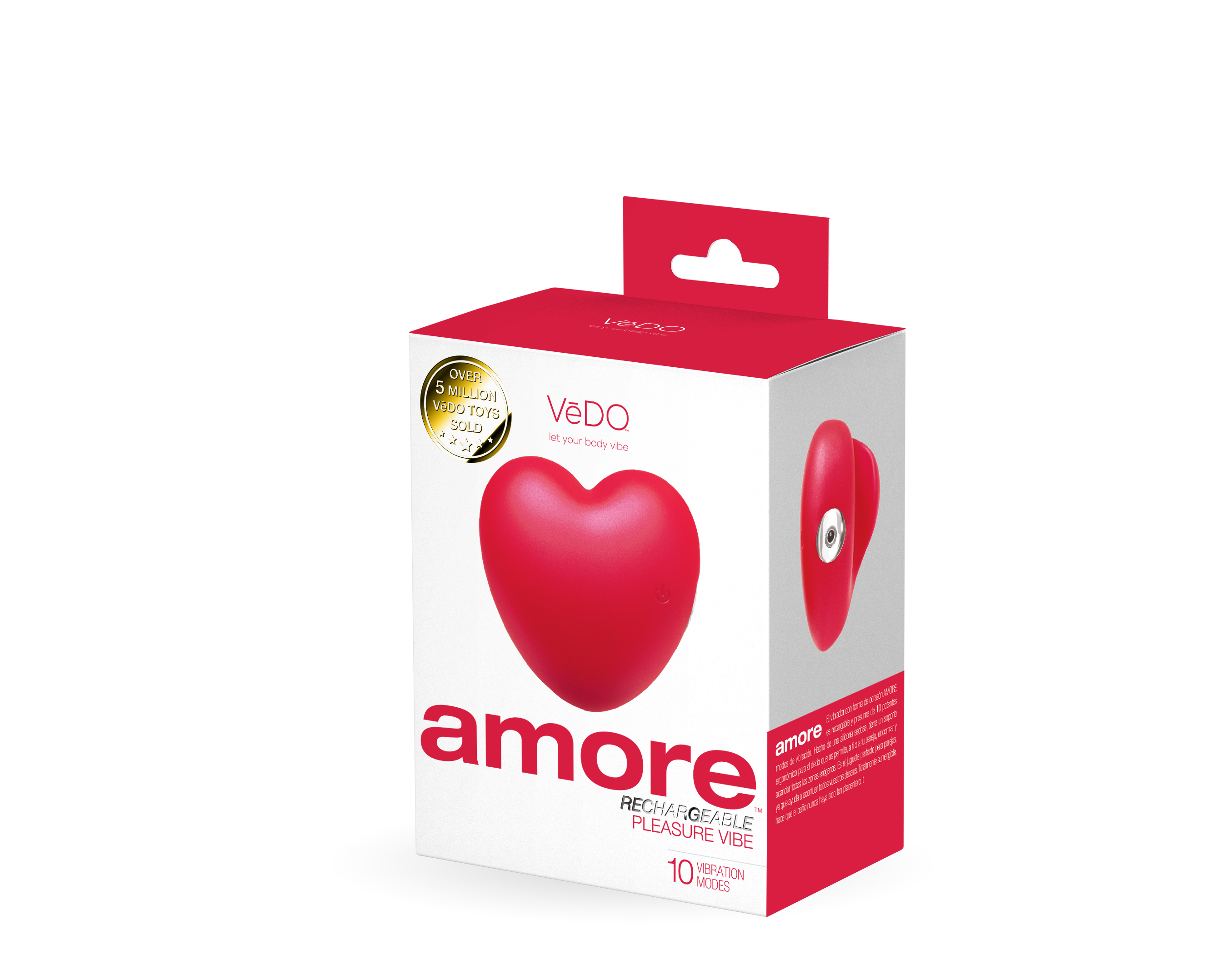 Amore Rechargeable Pleasure Vibe - Red