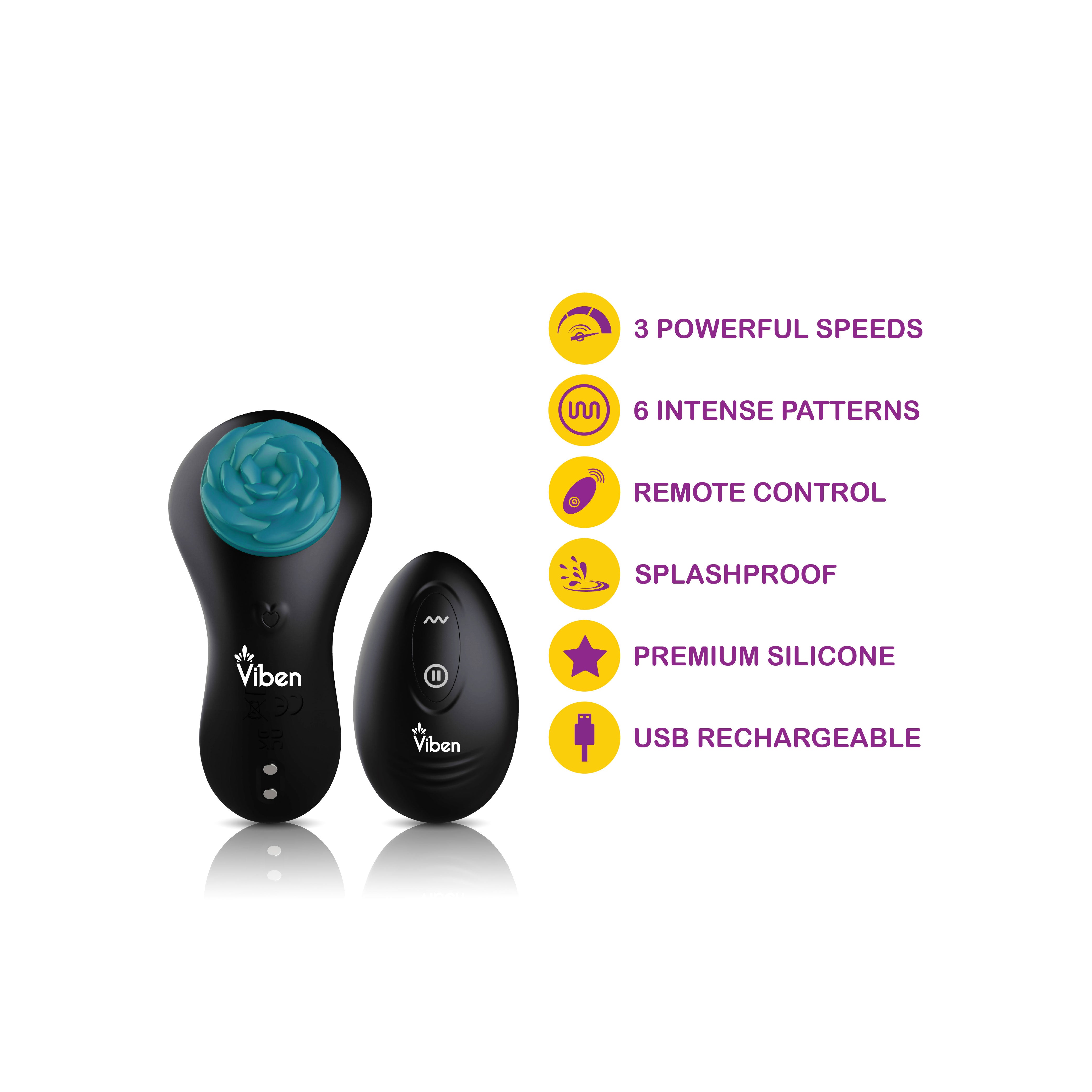 Secret Seduction Remote Panty Vibe - Black/ocean