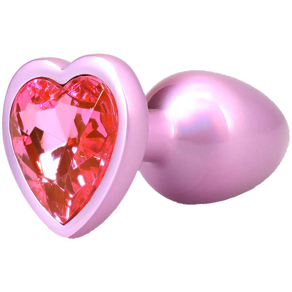 Booty Bling Metal Heart Plug - Small - Pink