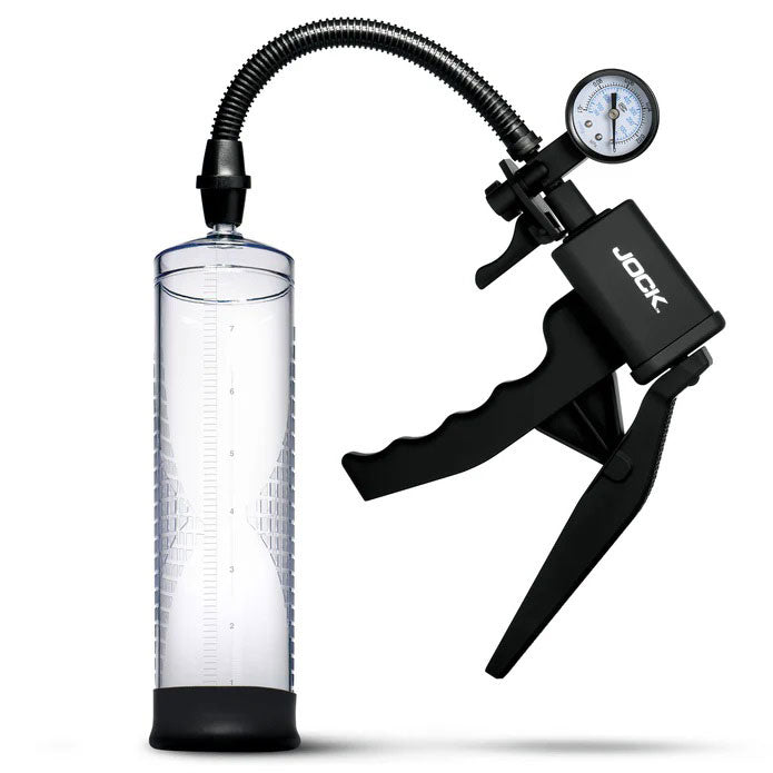 Pump Up Penis Pump With Gauge and Trigger Handle - Clear