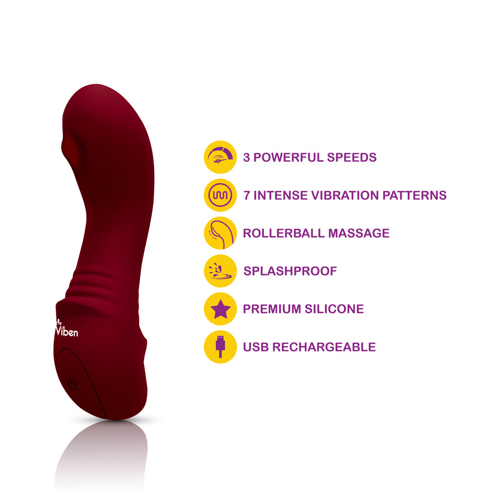 Zaina Mini Rollerball G-Spot Vibe - Ruby