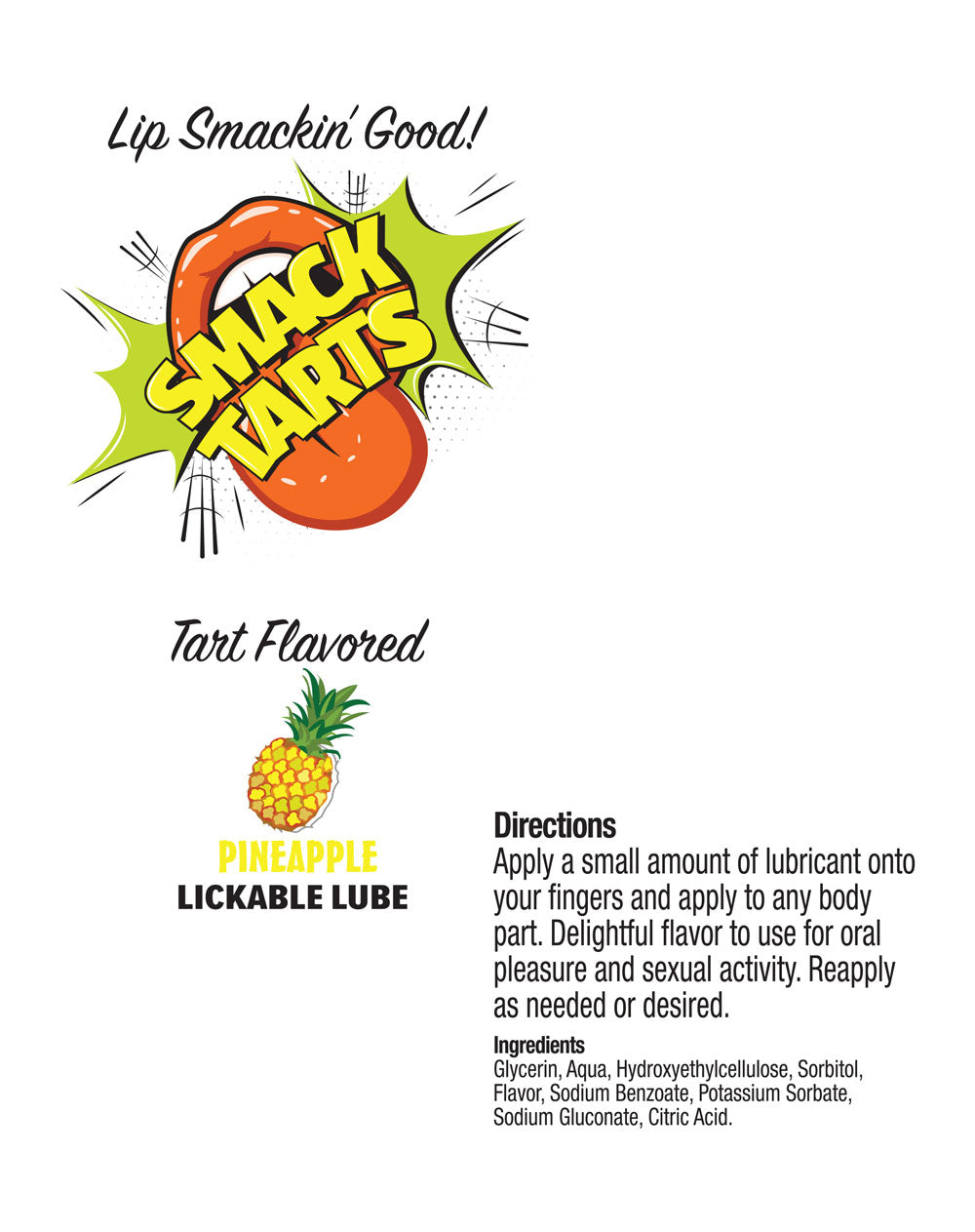 Smack Tarts 2oz Lickable Flavored Lubricant - Pineapple