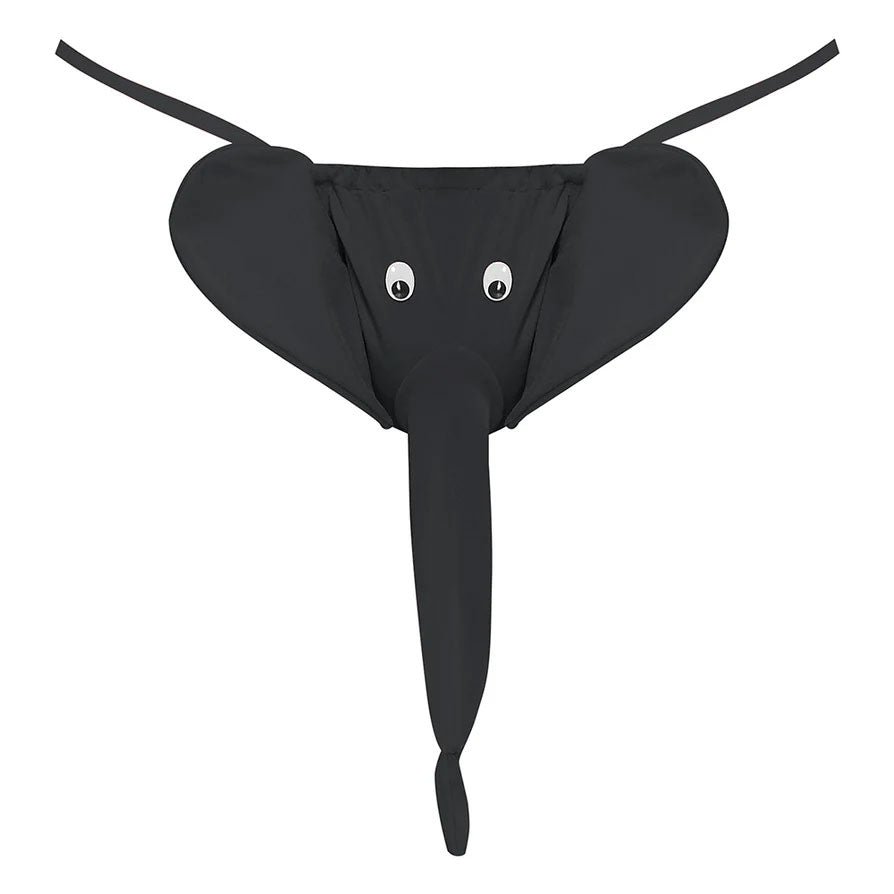 Squeaker Elephant G-String - One Size - Black