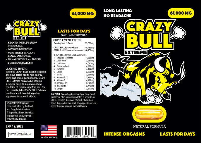 Crazy Bull 30 Pill Box Display