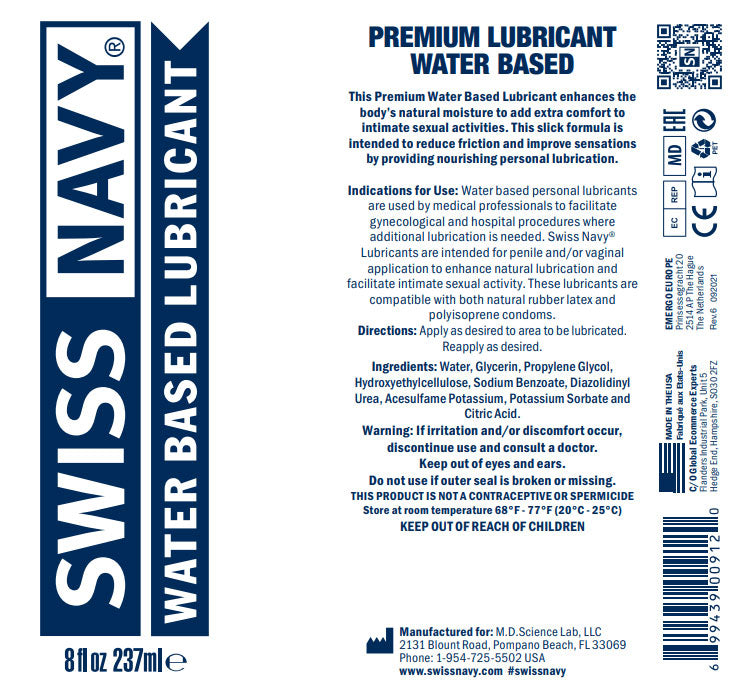 Swiss Navy Water-Based Lube - 2 Fl. Oz.