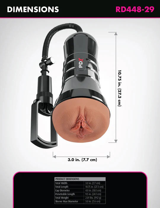 Pdx Extreme Wet Pussies Super Sucker XXL Stroker - Brown