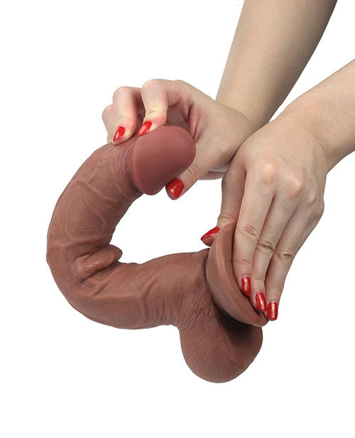 Real Skin 11” Dual Layer Dildo - Light Brown