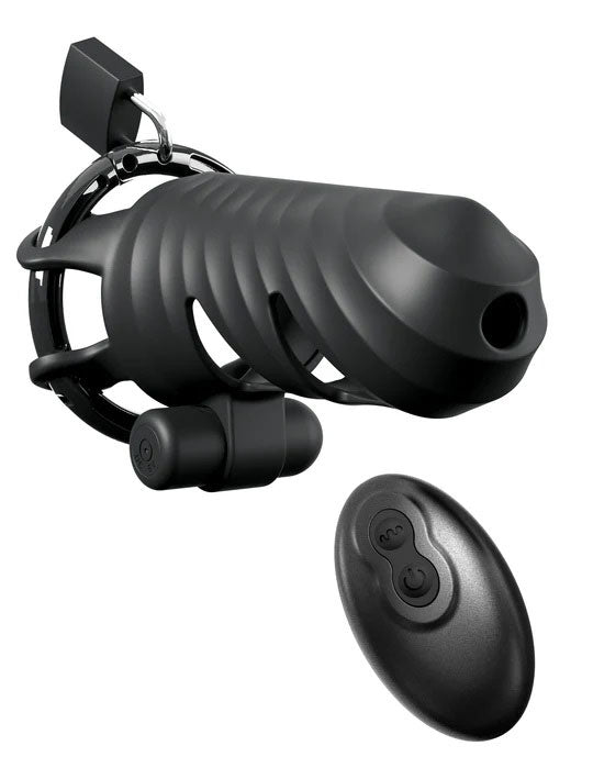 Fantasy C-Ringz Remote-Controlled Vibrating Cock Blocker - Black