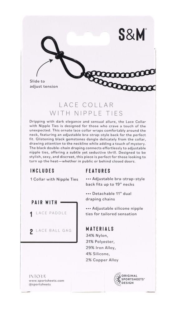 Lace Collar With Nipple Ties